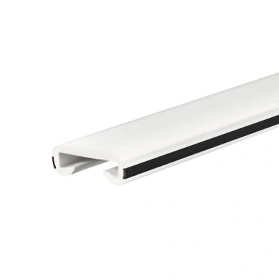 Immagine di QUEST Corrimano in PVC, 40 x 8 cm, plastica, per ringhiera delle scale, gomma, colore: bianco/nero