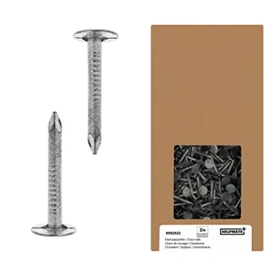 Immagine di Helpmate chiodi per tetto 2,0 x 16 mm zincato meccanicamente 1 kg di cartone tipo B DIN 1160 ideali cartoncino, teloni plastica e lastre ardesia