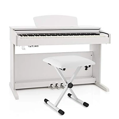 Immagine di Pianoforte digitale DP 10X di Gear4music con panca regolabile bianco
