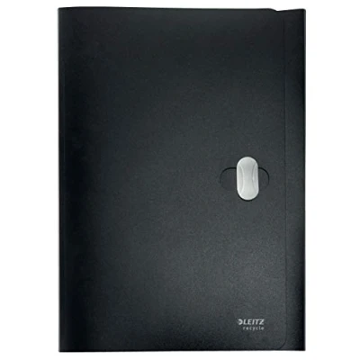 Immagine di Leitz Cartella a 3 Lembi con Chiusura, Formato A4, Capacità 150 Fogli, Plastica 100% Riciclabile, Ecologico, Gamma Recycle, Nero, 46220095