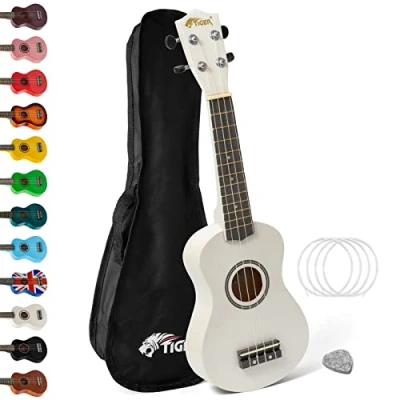 Immagine di TIGER Principianti e Ukulele Soprano, Borsa, Bianco