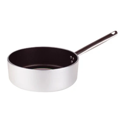 Immagine di Pentole Agnelli ALSA2107S20 Linea Alluminio 5mm Platinum Casseruola Bassa con 1 Manico, 20 cm, Acciaio, Argento