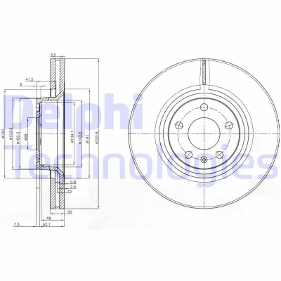 Immagine di DELPHI BG3939 Disco freno 321 30 5 ventilato Oleato non trattato senza cuscinetto ruota, anello sensore ABS AUDI: A6 C6 Avant, Sedan
