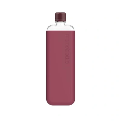 Immagine di memobottle Slim (Wild Plum) Bundle 450 ml Bottiglia, custodia in silicone e coperchio, elegante, sottile piatta, per borse computer portatili, senza BPA, moderno, minimalista, ideale l&#039;uso