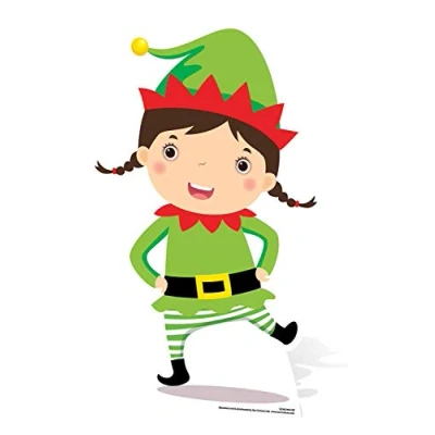 Immagine di STAR CUTOUTS Ltd SC985 Mini sagoma in cartone a forma di elfo natalizio, perfetta per feste ed eventi Natale bambini, altezza 82 cm, Tinta unita, Multicolore, Regular,