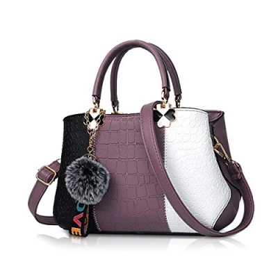 Immagine di NICOLE &amp; DORIS Moda borsa a mano Donne Borse Spalla tracolla Tote Messenger con Grande Capacità in PU Pelle Viola 2