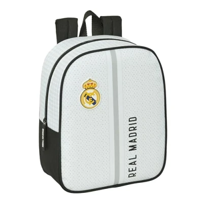 Immagine di Real Madrid 1ª attrezzatura 24/25 zaino per bambini, la scuola, adattabile al carrello, ideale l&#039;asilo, comodo e versatile, qualità resistenza, 22 x 10 27 cm, colore: