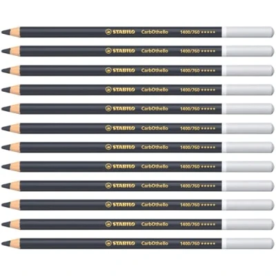 Immagine di Matita colorata Premium STABILO CarbOthello Confezione da 12 Nero Fuliggine