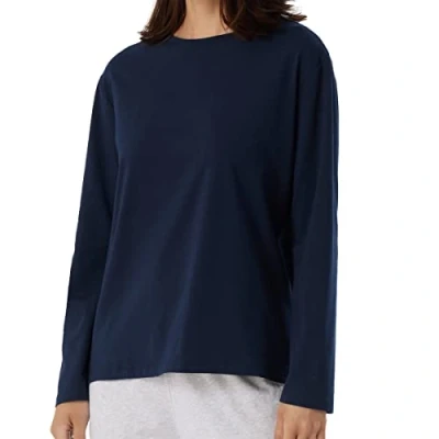 Immagine di Schiesser Mix + Relax Maglia a Maniche Lunghe Parte Superiore del Pigiama, Blu Scuro, 40 Donna