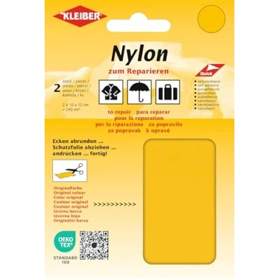 Immagine di Kleiber autoadesive Impermeabili in Nylon, 2 Toppe ciascuna, Giallo/Sabbia, 100% Poliammide, ca. 10 cm x 12