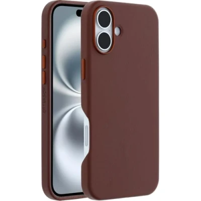 Immagine di OtterBox Symmetry Series Cactus Leather MagSafe custodia per iPhone 16 Plus, protettiva sottile antiurto, a prova di caduta, testata 3x vs norme MIL STD 810G, Marrone