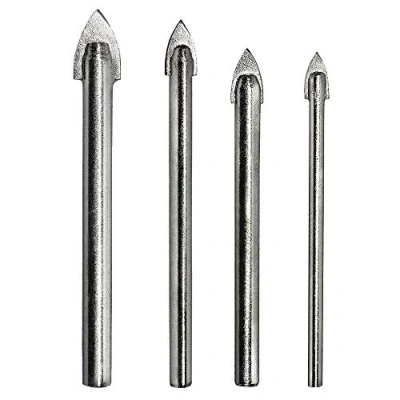 Immagine di S&amp;R Punta trapano per Piastrelle, Vetro, Ceramica Professionali, Set Box in plastica 4 PZ.: 4,5,6,8 mm
