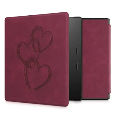 Immagine di kwmobile Custodia eReader Compatibile con Amazon Kindle Oasis 10. Generation Cover eBook Reader Flip Case Magnetica Pelle PU Cuore Metallico