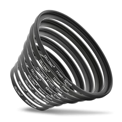 Immagine di CELLONIC 8X Anelli adattatori Filtro ‘Step up’ per filtri con Diametro più Grande su Obiettivo ø Piccolo