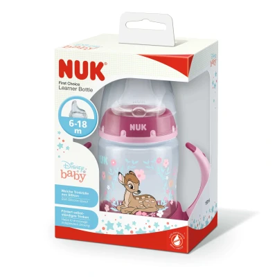 Immagine di NUK Disney Classics First Choice Borraccia da 150 ml, con controllo della temperatura (Bambi Pink)