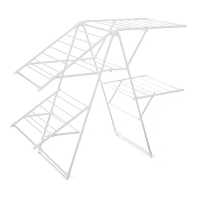 Immagine di Amazon Basics Stendibiancheria pieghevole a 4 ali, in metallo, 155 x 60 126 cm, bianco