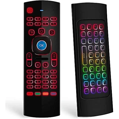 Immagine di Lodokdre Mouse per Tv Box, Mini Tastiera Wireless Control con RGB Retroilluminato MX3 Pro IR Learning