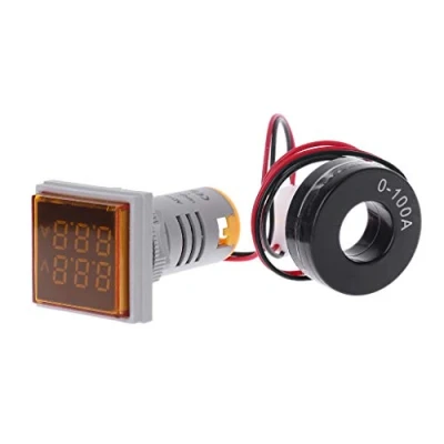 Immagine di Quadrato LED Digitale Dual Display Voltmetro &amp; Amperometro Misuratore di Corrente AC 60 500V 0 100A