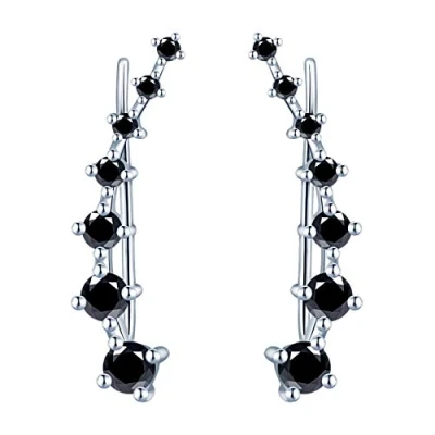 Immagine di Yumilok Orecchini a clip da donna in argento sterling 925 con cristalli, per donne e ragazze, zirconi, Zirconia cubica