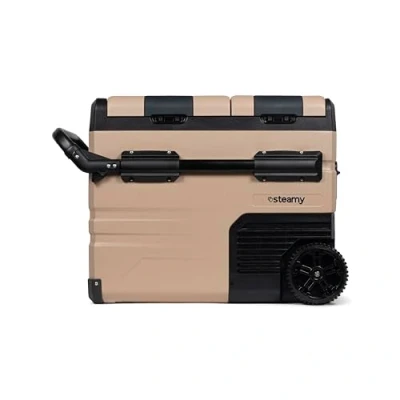 Immagine di Steamy E Dual Zone 45 Roller, Frigo portatile a compressore elettrico con ruote, Litro, Color sabbia