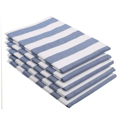 Immagine di ZOLLNER 5 Strofinacci da cucina 50x70 cm in cotone canovacci assorbenti e moderni a righe grigie bianche lavabili 60C qualità gastronomica certificato Oeko Tex ®
