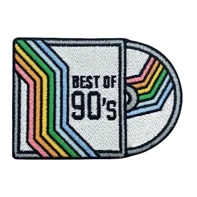 Immagine di Finally Home toppa termoadesiva &quot;Best of &#039;90&#039;s Retro CD Toppe vintage a cassetta musicali della vecchia scuola, arcobaleno
