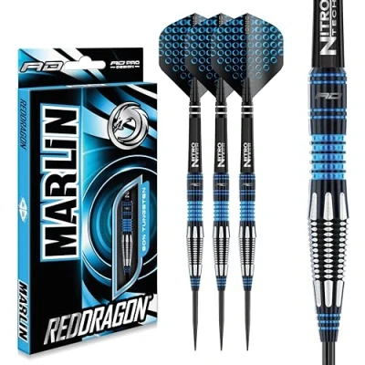 Immagine di ARDD2404 Red Dragon Marlin: Set di Freccette in tungsteno Professionale da 22 Grammi con Alette e steli
