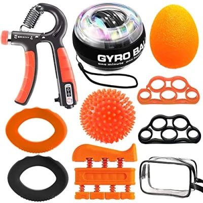 Immagine di Rinforzante per le mani, avambracci attrezzi, hand gripper pinza mano rinforzatore, molla avambraccio,gyro ball, palla da polso e barella dita uomini donne, recupero lesioni