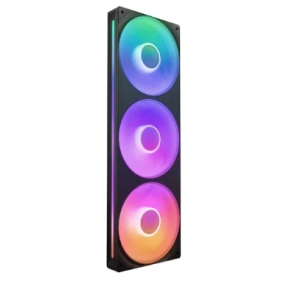 Immagine di NZXT F360 RGB Core 360mm Single Frame Fan Unit with 3 x 120mm Fans Speed &amp; Lighting Control High Static Pressure Airflow Fluid Dynamic Bearings 8 aRGB LEDs Per Black