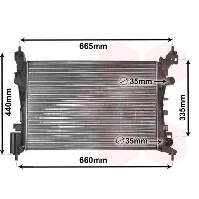 Immagine di VAN WEZEL 37002408 Radiatore motore Alluminio 540 375 26 Alette di raffreddamento montate meccanicamente OPEL: Corsa D Hatchback