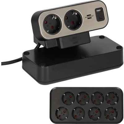 Immagine di Brennenstuhl 1153580200 Presa di corrente Nero, Argento Schuko