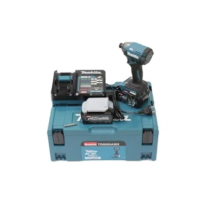 Immagine di Makita TD003GA202 Avvitatore a percussione batteria 40 V Quantità di batterie ricaricabili incluse 2 Li Ion incl. seconda batteria, caricabatterie,