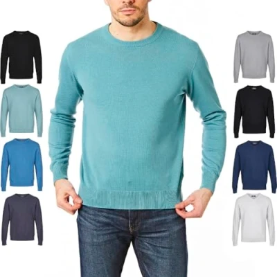 Immagine di Castle Point Maglione pullover da uomo in cotone 100%, girocollo, Moss, XL