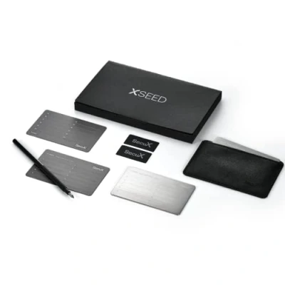 Immagine di SecuX XSEED Secure Bitcoin Wallet Crypto Seed Storage Piastra in acciaio Compatibile con SecuX, Ledger, Trezor Portafogli..