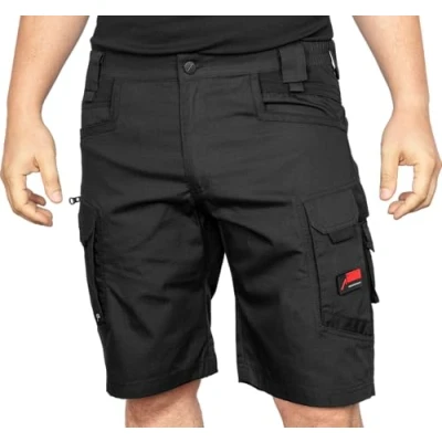Immagine di ACE Constructor Plus Pantaloni da Lavoro Uomo Corti con Tasche Cargo e Vita Elasticizzata per L&#039;Estate Nero 58