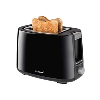 Immagine di Korona 21130 Nero 2 fette di tostapane con Inserto per panini e Un Livello scongelamento Riscaldamento, 750 W, Plastica, Scomparti