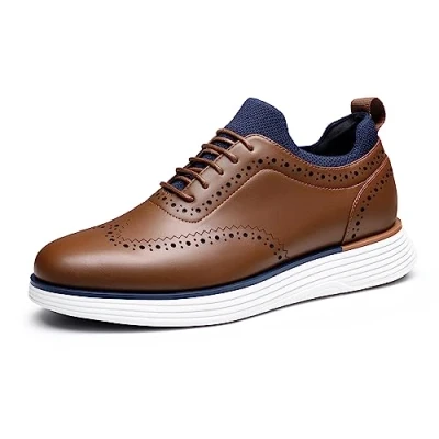 Immagine di Bruno Marc Scarpe Eleganti Uomo Casual Stringate da Completo Sportive Classiche Moderne,Size 47,Marrone,SBOX2326M E