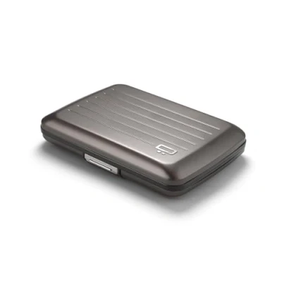 Immagine di ÖGON DESIGNS OGON Portafoglio in alluminio Smart Case V2 Chiusura metallo Porta carte anti RFID Capacità fino a 10 e banconote, titanio, taglia unica,