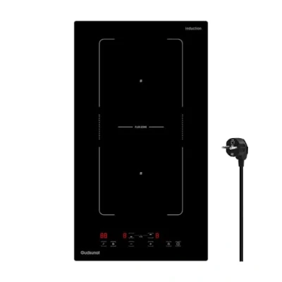 Immagine di Gudsunal Piano cottura a induzione, 2 piastre da incasso con zone flessibili, 3600 W, riscaldamento continuo bassa potenza, booster, 9 livelli di timer, spegnimento automatico