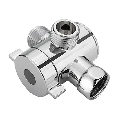 Immagine di Valvola deviatrice per Doccia,G1/2&quot; braccio Doccia a 3 vie Deviatore Rubinetto Cromo Lucido Soffione Manuale e Fisso 1 PCS