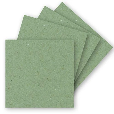 Immagine di 50 biglietti singoli, formato quadrato, 15 x cm, 240 g/m², cartoncini vuoti per bricolage, colore: verde (carta kraft)