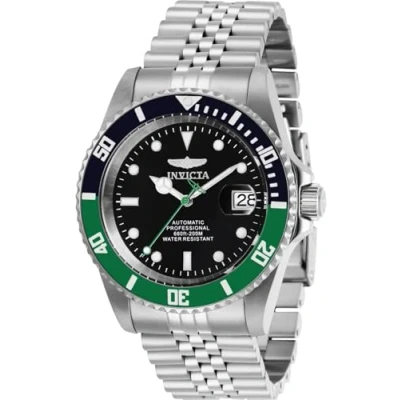 Immagine di Invicta Pro Diver Orologio da uomo in acciaio inossidabile con movimento automatico 42 mm, Argento / Verde
