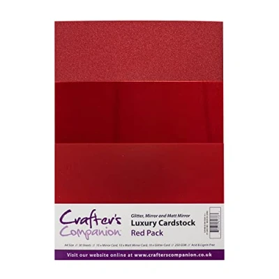 Immagine di Crafters Companion CP LMIX Red Crafter&#039;s Lusso Cartoncino Confezione, 23.5 x 37 1 cm