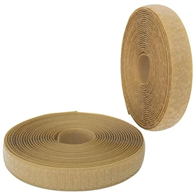 Immagine di Aerzetix C65923 Nastro/rotolo di scratch 20mm 5 metri auto aggrappante organizer/fermacavo striscia aggancio sacchetto indumento cinghia colore: sabbia in poliammide e poliestere