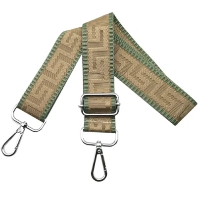 Immagine di Tracolla Regolabile per Borsa Donna Colorate Cinghia a Spalla di Ricambio Larga 3.8cm con Argento Moschettoni, Borsette, Crossbody, Cachi/Verde