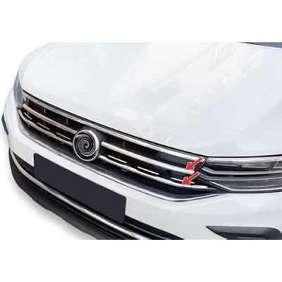 Immagine di Elenchi di griglia validi per VW TIGUAN II + Allspace dal 2020+ Modanatura cromata in acciaio inox finiture cromate anteriori strisce radiatore