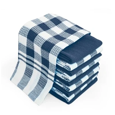 Immagine di Chef Pomodoro Strofinacci Cucina Cotone (Pacco da 10) 38 x 63 cm, Canovacci in 100% a Scacchi e Tinta Unita, Asciugamani Super Assorbenti, Lavabili Lavatrice (Verde Acqua)