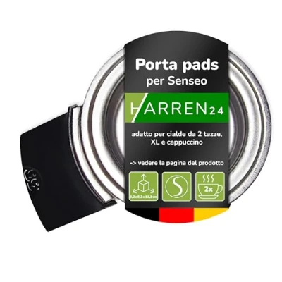 Immagine di Harren24 Porta cialde HD5010/01 per 2 tazze compatibile con le macchine da caffè Philips Senseo Original (Plus) HD6552 HD6556, HD7803 HD7806, HD7810 HD7819, CSA210