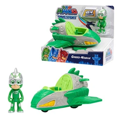 Immagine di PJ Masks 95823 Veicoli Save The Sky Mobile, Gekko Figure e Auto, Verde, Multicolore