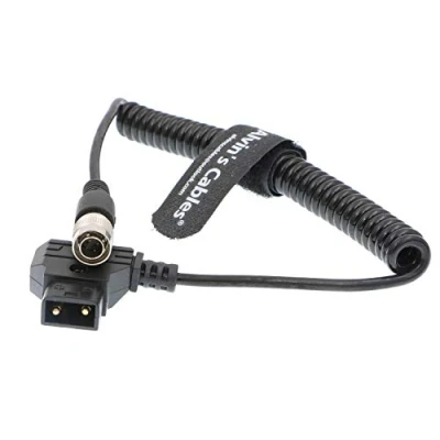 Immagine di Alvin&#039;s Cables Anton Bauer D Tap a Hirose 4 Pin Maschio Cavo di alimentazione Spirale per Sound Devices Zaxcom